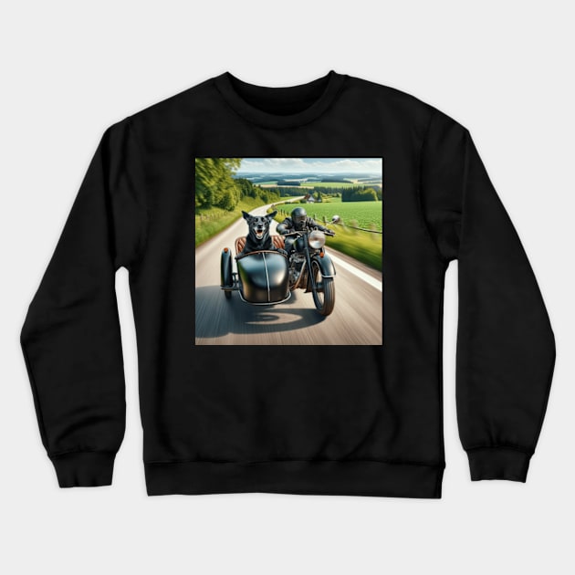 Black Labrador Action Puppies Crewneck Sweatshirt by PCH5150